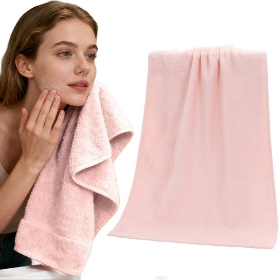 Apeya Pure Cotton Towel-Household Thickened Absorbent Soft Style Plain Color,Broken Pattern Design,Light Pink Towel: 35*75Cm