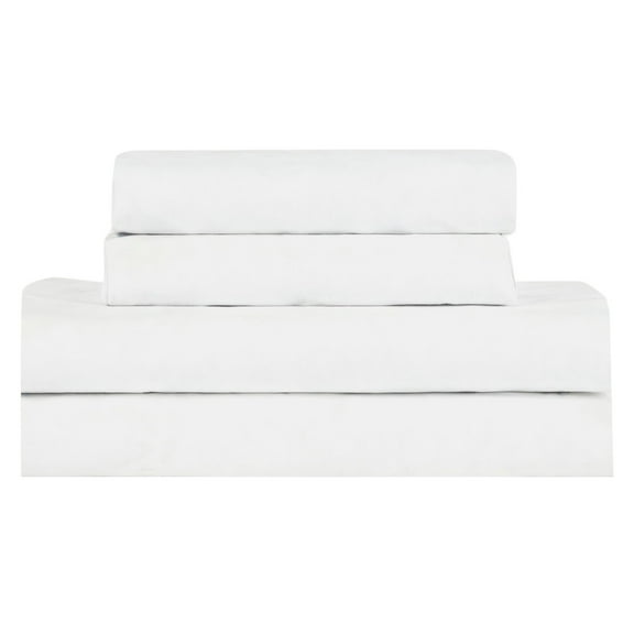 Apeya Queen Bed Sheets-High Thread Count Cotton Style 16" Deep Pocket,Silky Soft Sateen Weave,White Bedding Set,Three-Piece Bed Sheet Set