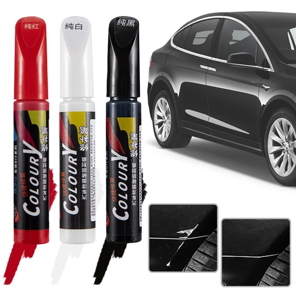 Apeya Red 4.3x0.63 Inch Car Scratch Repair Touch Up Paint Pen, 10ml Color Accurate Automotive Paint Fix Tool for Minor Scuffs, Stone Chips and Parking Bumps