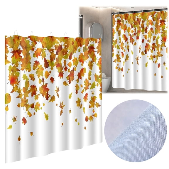 Apeya Shower Curtain-Autumn Maple Themed Fall Bathroom Decor,Seasonal Style Cozy Partition Door Curtain,Autumn Maple Leaf Shower Curtain