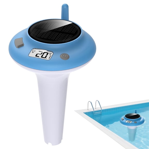 Apeya Solar Floating Pool Temperature Sensor, 7.16x4.44 In Wireless Waterproof Digital Thermometer with LCD Display, Water Monitor for Pools, Spas, Hot Tubs