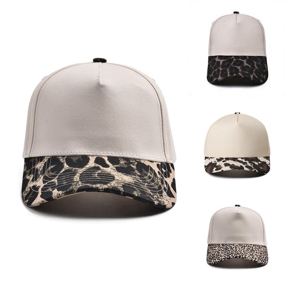 Apeya Vintage Canvas Adjustable Trucker Hat, Funky Two Tone Snapback Baseball Cap for Men Women, Funny Summer Baseball Cap, Trendy Leopard Print Western Cap