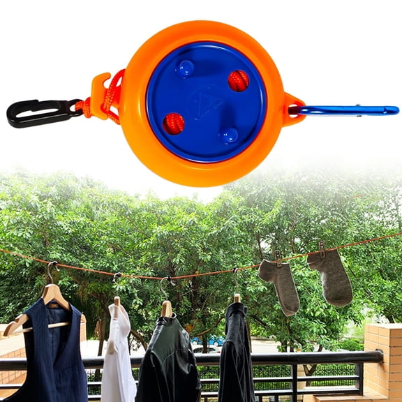 Apeya Windproof Outdoor Clothesline, Retractable Travel Laundry Line, Portable Heavy Duty Rope with Hook for Clothing Drying, Camping, RV and Backyard