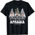 thumbnail image 1 of Aphasia Awareness Month Gray Ribbon Gnomies T-Shirt, 1 of 4