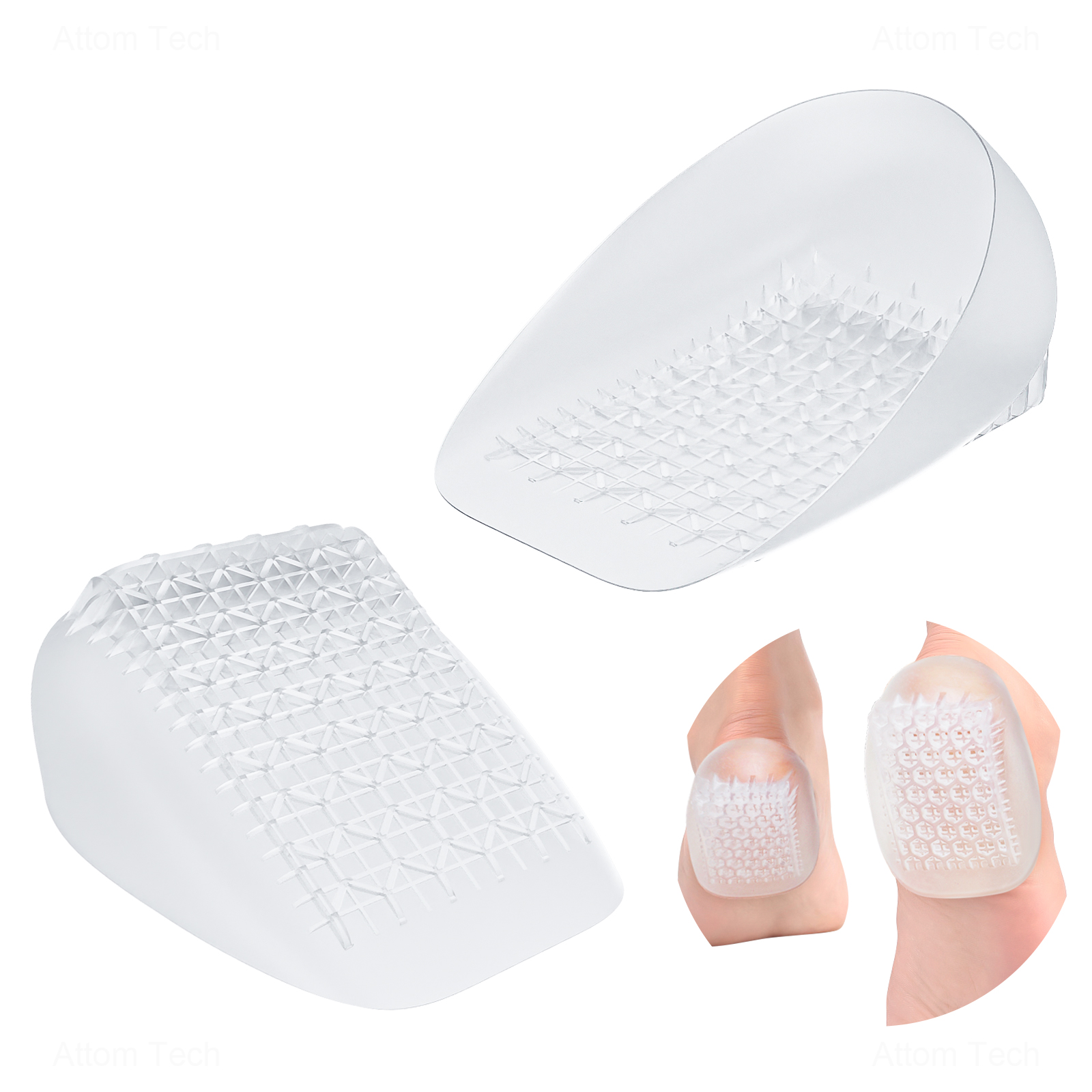 Aphlos Silicone Heel Cups 2 Pairs, Heel Cups for Heel Pain Relief, Gel