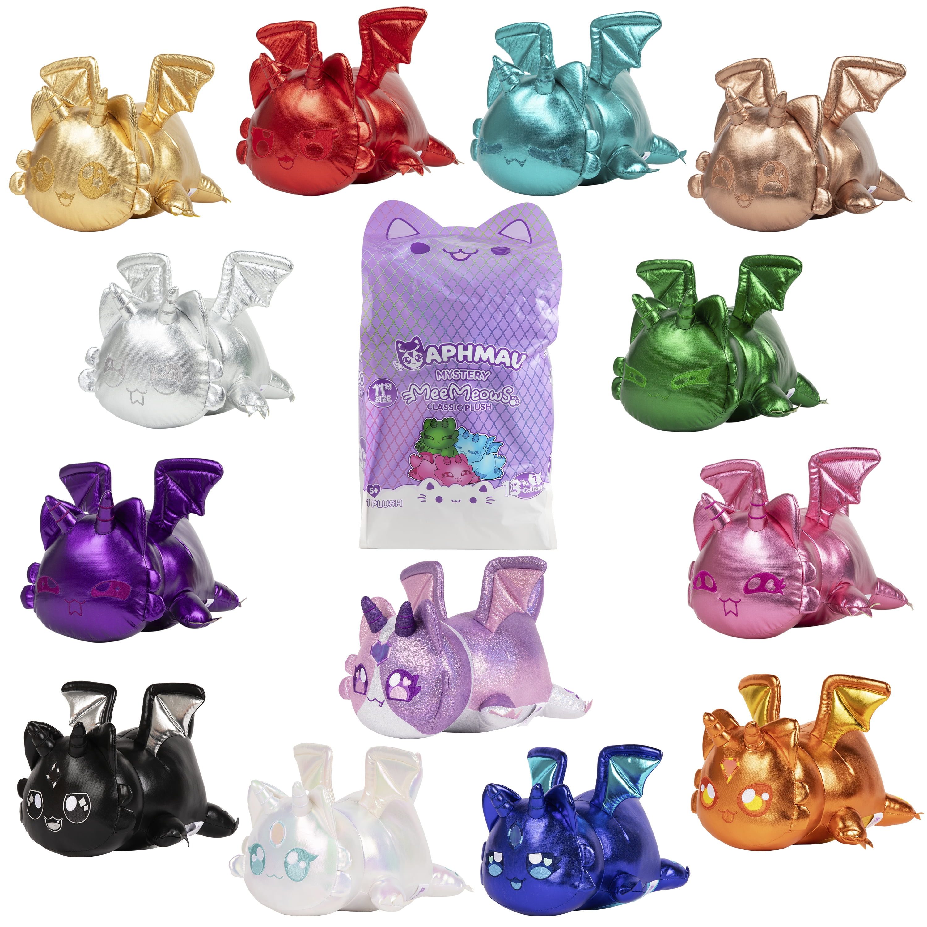 Aphmau MeeMeows 11 Classic Mystery Plush Toy, Dragon, YouTube Gaming Channel, Plush Mystery Box, Blind Box, 1 of 8 Possible Dragon MeeMeows, Official Merch