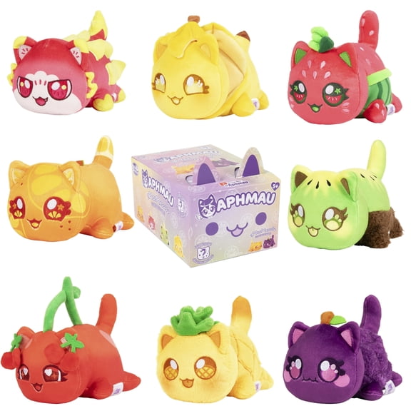 Aphmau 6 Inch Mystery MeeMeow Plush Fruit, 1 Random