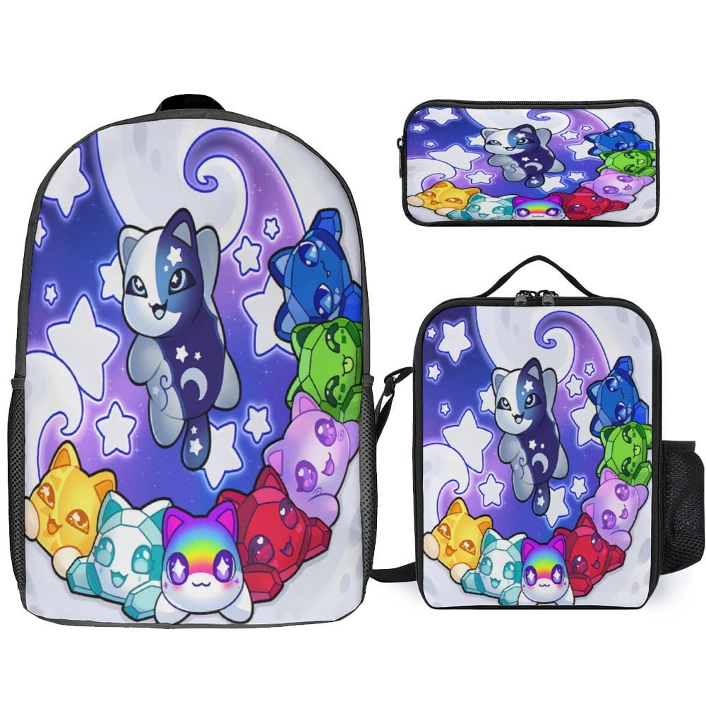 Aphmau Backpacks Set 3d Casual Light Weight Backpack Bookbag 3 Pice 