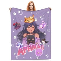 Aphmau Blankets Soft Cozy throw blanket cute Cartoon Fleece Blanket For Sofa Chair Bed Living Room for Anime Lovers Blanket Gift