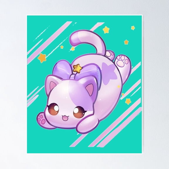 Aphmau Cute Animated Minecraft Gaming YouTube Star Cat Graphic Wall Decor, Unframed Poster