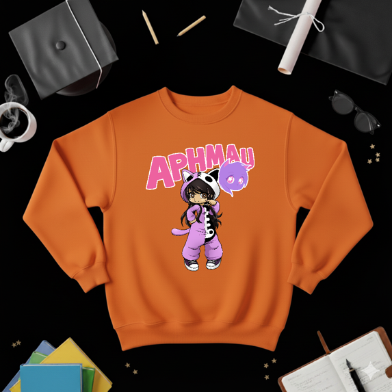 Aphmau Gamer Streamer Cute Cat Cartoon Gaming Fan Graphic Sweatshirt V80423, up to size 5XL