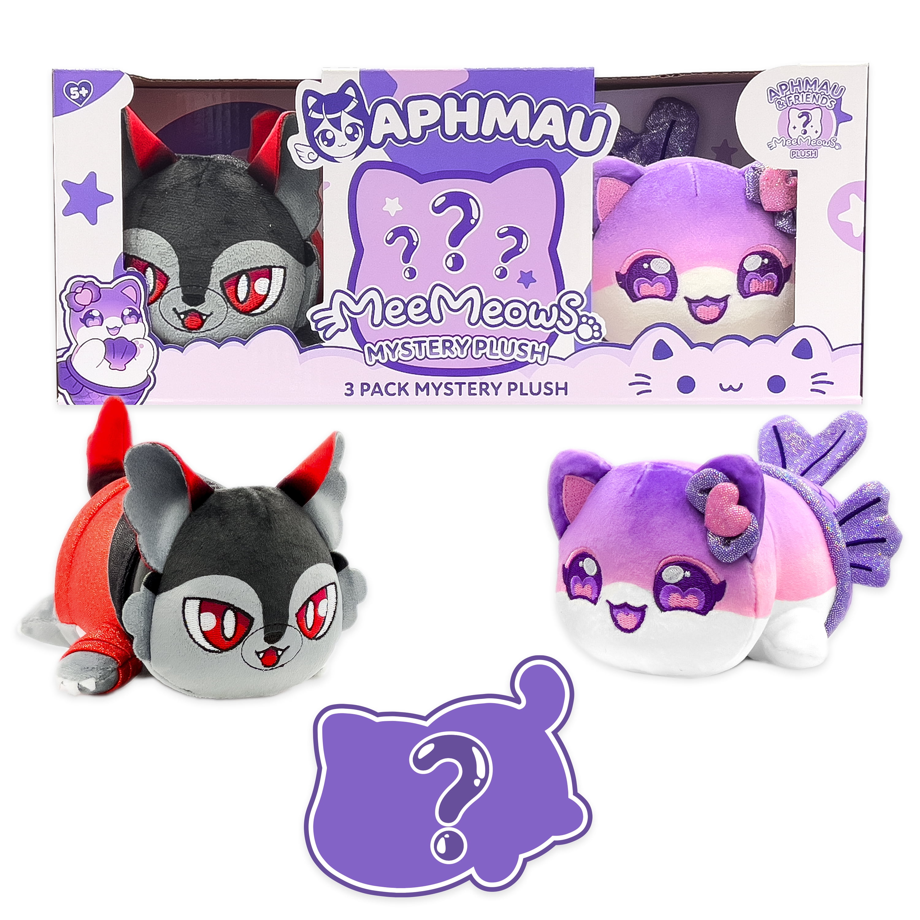 Aphmau 6” MeeMeow Plush 3-Pack, Surprise Box that includes 2 Aphmau ...