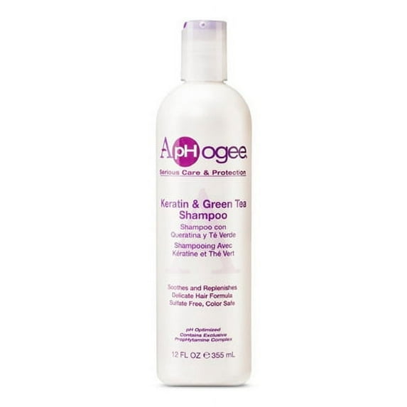 Aphogee Keratin and Green Tea Hair Shampoo with Delicate Hair Formula, 12 Oz, 2 Pack
