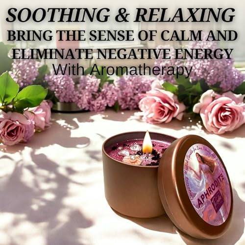 Aphrodite Spiritual Spell Candle | Love & Attraction Natural Coconut Wax Spell Candle | Soy Candles Non Toxic | Romance, Beauty & Relationships Rituals | Wiccan Pagan (Small 4oz)