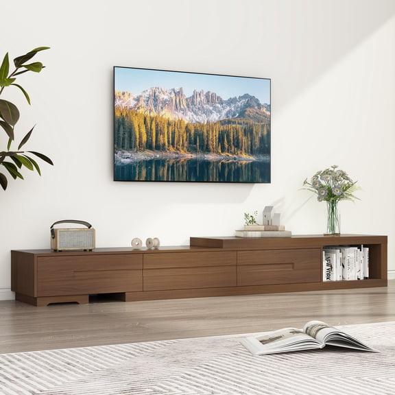 Aphthongs Extendable TV Stand for 85/100/120 inch TV, 82"-110" Wood Reversible TV Media Console with 3 Drawers, Modern Entertainment Center for Living Room,Bedroom