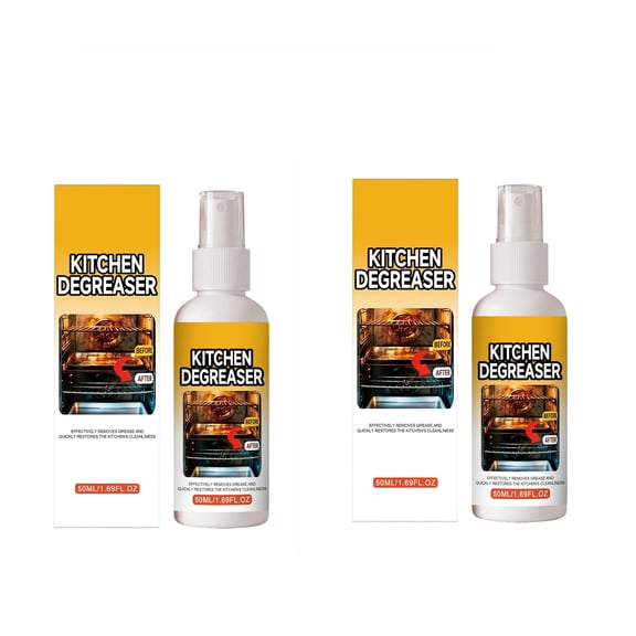 Heavy Duty Grease Killer Spray, Kitchen Degreaser Grill Cleaner, 2 Pcs 50ml