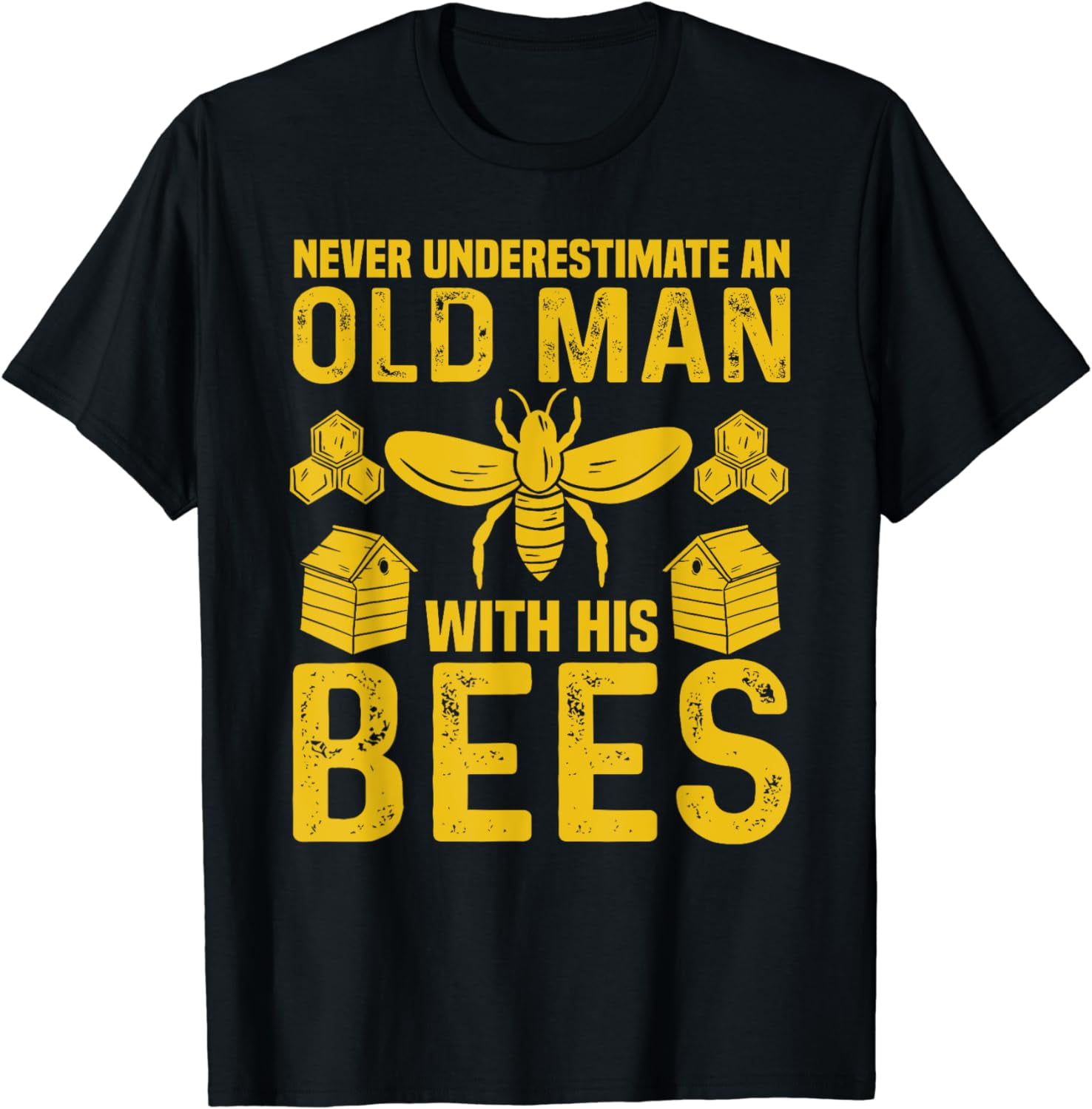 Apiary Bee Keeper An Old Man With His Bees Beekeeping T-Shirt Graphic ...