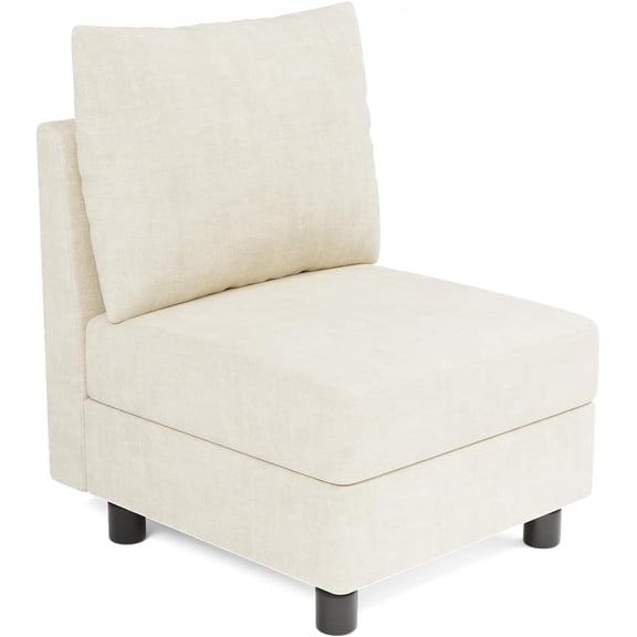 Apicizon Modular Sectional Sofa Middle Seat Module Couch Side Sectional Free Configuration Middle, Beige