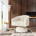 thumbnail image 1 of Apicizonhome 360-degree Rotating Velvet Chair, Soft Cushion Round Barrel Luxurious Lounge Chair, Plush Velvet Fabric Chair, for Living Room, Bedroom, Office, Beige, 1 of 9