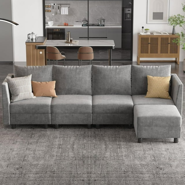 Apicizonhome Modular Sectional Sofa, Modern Chenille Sofa Set with USB