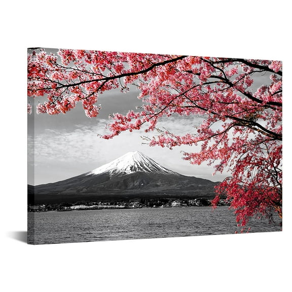 Apicoture Canvas Print Wall Art Picture Peak Of Mount Fuji Cherry Blossom Painting 16 x 24 Framed Canvas Art Prints