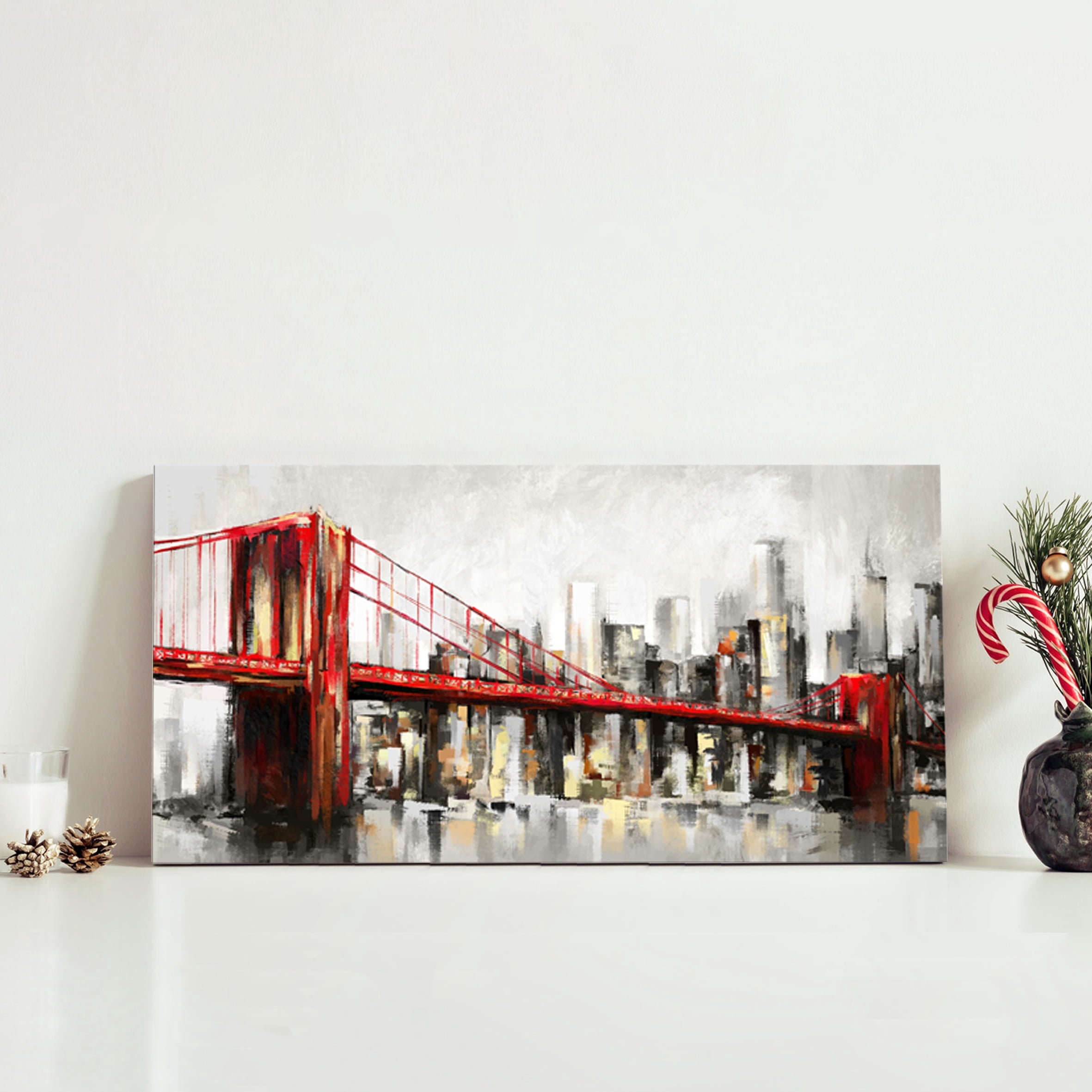 Apicoture Cityscape Canvas Wall Art Abstract Skyline New York City ...