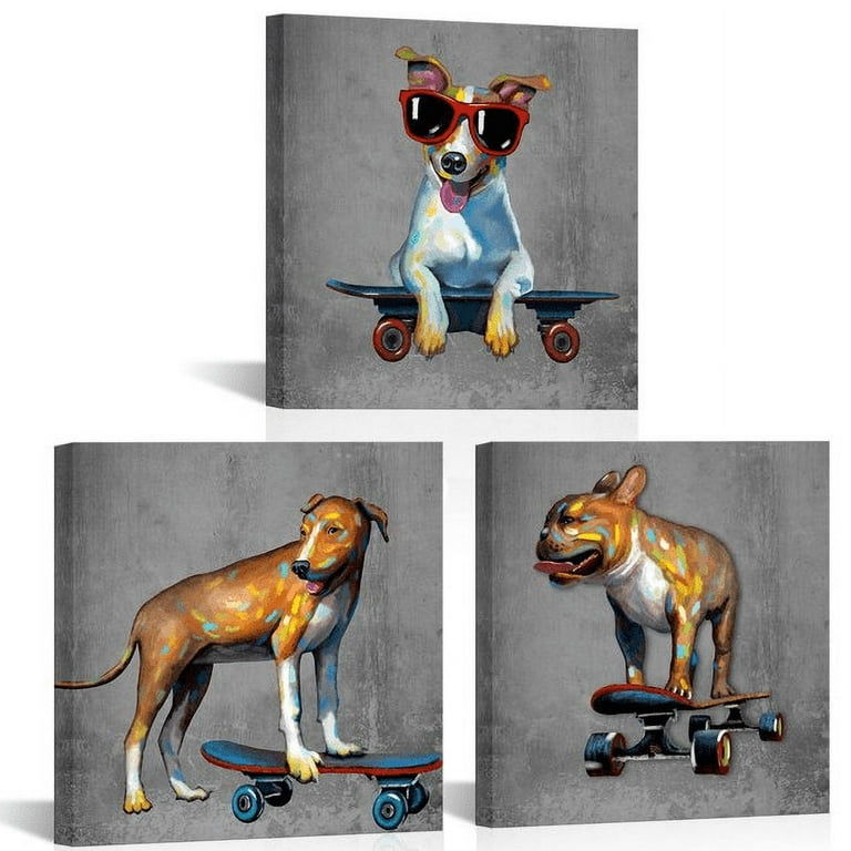 Apicoture Giclee Artwork Funny Dog Pictures Wall Art 12x16 Framed