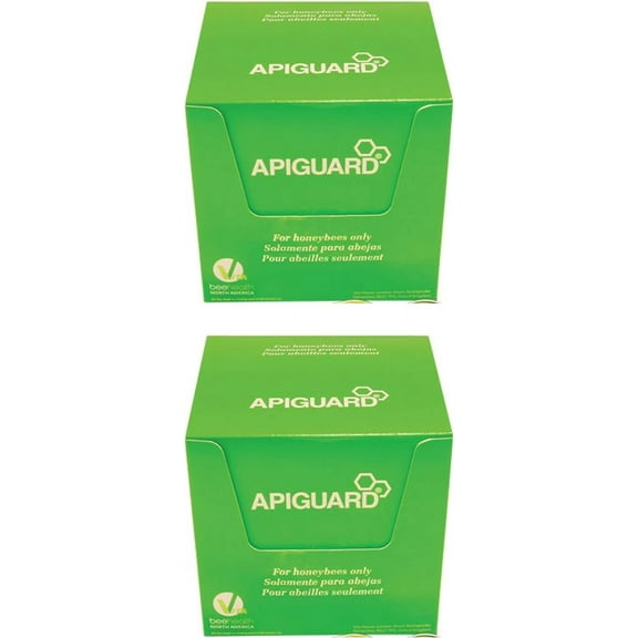 Apiguard Two Boxes of Ten 50g Trays - 2 Trays per hive Recommended (20) - for Control of Varroa Mites in Honey Bee Hives