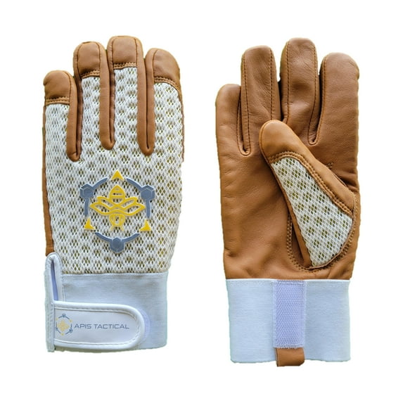Apis Tactical Pro Beekeeping Gloves - Ventilated Heavy-Duty Work Gloves - Extra Large- White