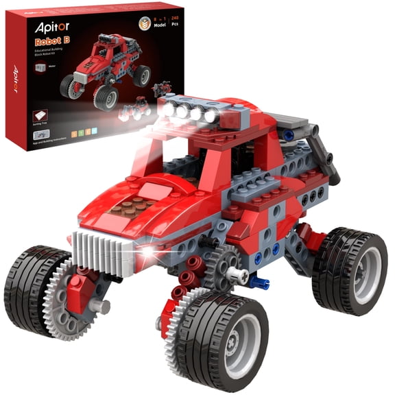 Apitor Robot B STEM Toys 8 in 1 Electric Monster Truck Car Building Kit Educational 240 Pieces for Kids 6-12 Years Old