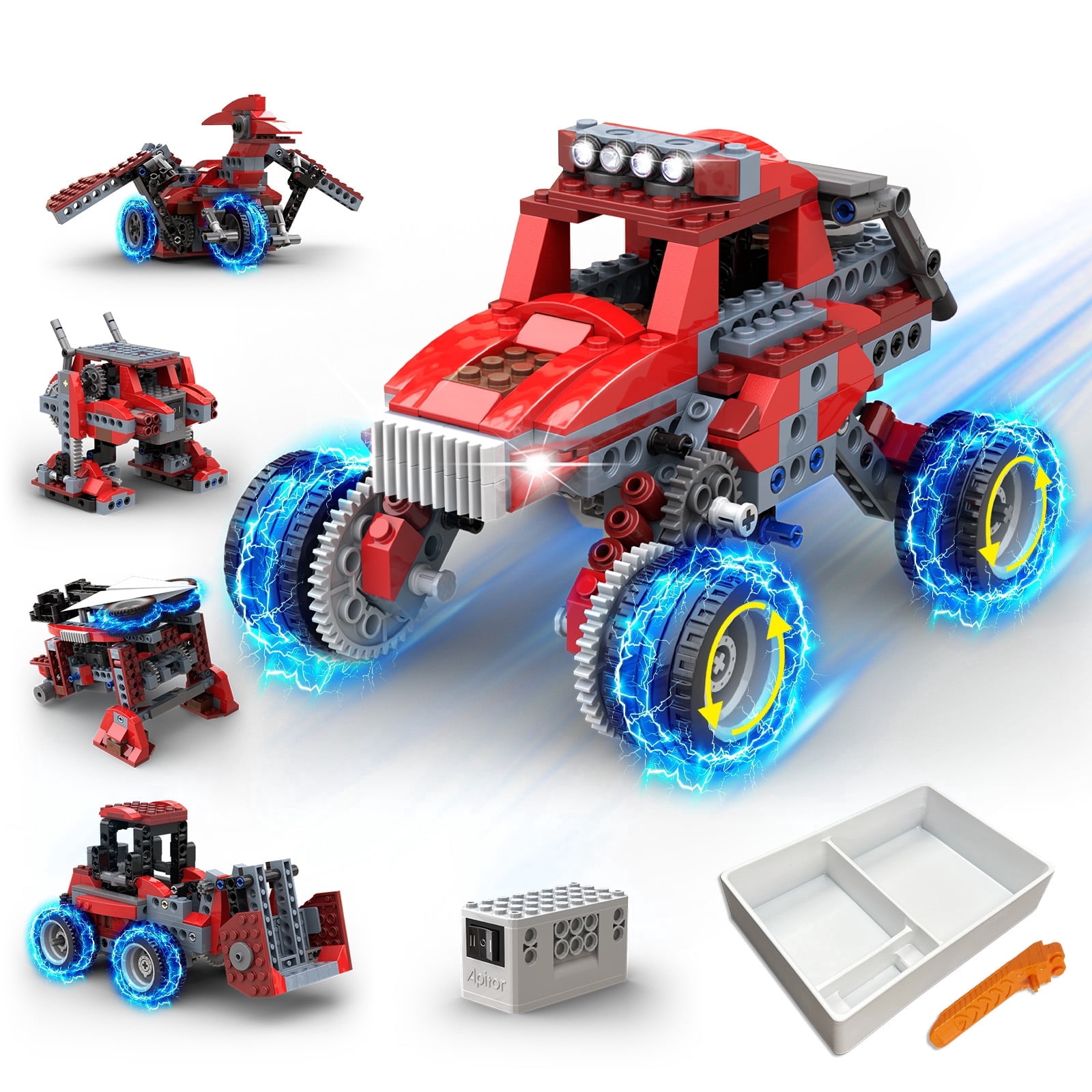 Apitor Robot B STEM Toys 8 in 1 Electric Monster Truck Car Building Kit Educational 240 Pieces for Kids 6-12 Years Old