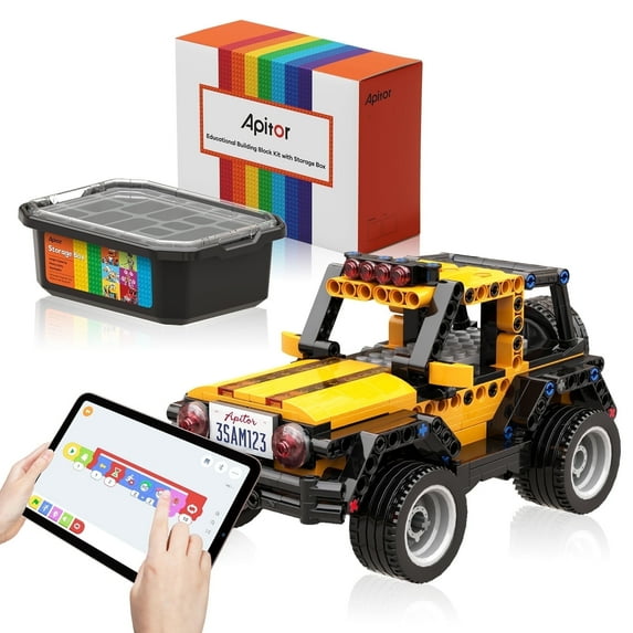 Apitor Robot R 4-in-1 Robot Building Kit with Storage Box, APP Remote Control STEM Coding Toys, Educational Gifts for Boys Girls Kids Ages 6-12, 4 Control Modes (300 Pieces)