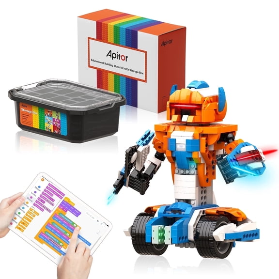 Apitor 12-in-1 STEM Robot Building Kit with Storage Box , 600+ Pcs Programmable Robotics Kit, 12 Coding Lessons, Gift for Boys & Girls 8-12, Educational Toy for Kids 8 9 10 11 12+