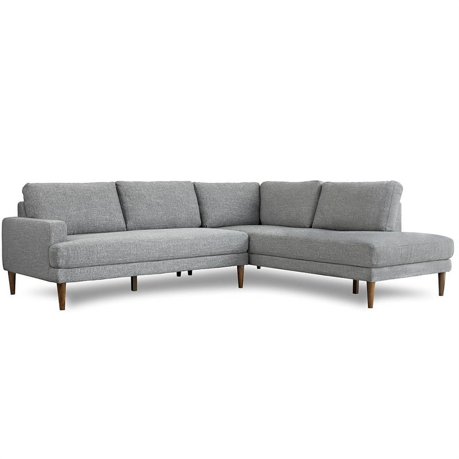 Aplee Gray Fabric RightFacing Modern Living Room Corner Sectional
