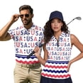 thumbnail image 1 of Aplkyhs 250th Anniversary Matching Couple Golf Shirts Quick Dry Funny Men Women Matching Couple Golf Shirts Racerback Design 4-Way Stretch Washable for Outdoor Sports, 1 of 6