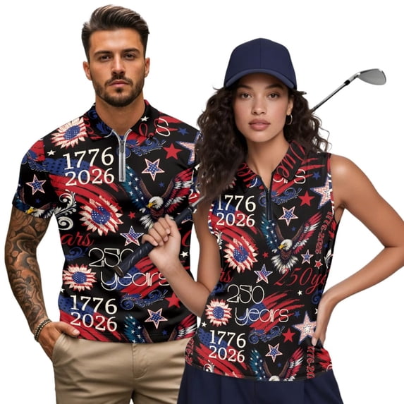 Aplkyhs 4th of July Funny Couple Golf Shirts Racerback Design Golf Tank Top Lightweight Athletic Sleeveless Shirts Machine Washable for Yoga or Daily Wear Quick Dry