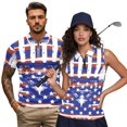thumbnail image 1 of Aplkyhs American Flag Eagle Matching Couple Sport Shirts Quarter Zip Matching Golf Shirts for Couple Mens Shirts Casual Soft and Comfortable Moisture Wicking for Outdoor, 1 of 6