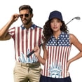 thumbnail image 1 of Aplkyhs American Patriotic Star Matching Golf Shirts for Couple Racerback Design Golf Tennis Tank Top Soft and Comfortable 4-Way Stretch for Golf Tennis Hiking Running Gym, 1 of 6