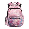thumbnail image 1 of Aplkyhs Backpack for Age 9-18 17 Inch Cherry Blossom Axolotl Large Capacity School Bag Lightweight Durable Bookbag for Students Travel, 1 of 7