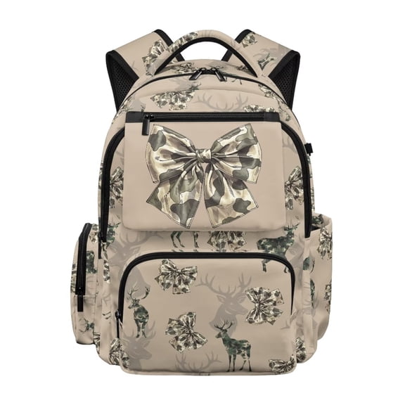 Aplkyhs Backpack for Kids 9-12 School Bag Deer Camo Hunting Bow Lightweight Water Resistant Bookbag for Daily School