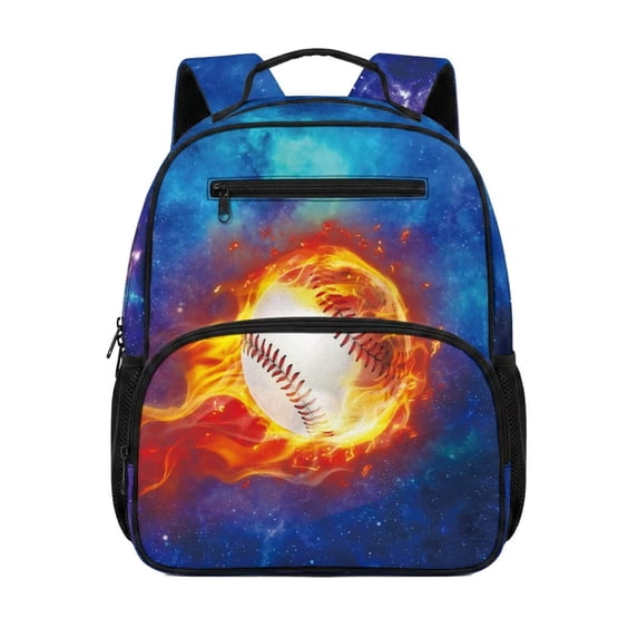 Aplkyhs Backpack for Teens 12-18 Stylish 13.5 Inch School Bag Durable Lightweight Water Resistant Backpack for High School Fire Baseball