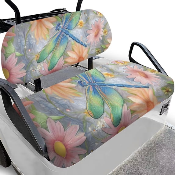 Aplkyhs Boho Mandala Dragonfly Print Golf Cart Seat Towel Blanket Golf Cart Seat Covers Golf High Quality Golf Cart Seat Cover Stylish Club Car Precedent Seat Covers Keep Seats Cool