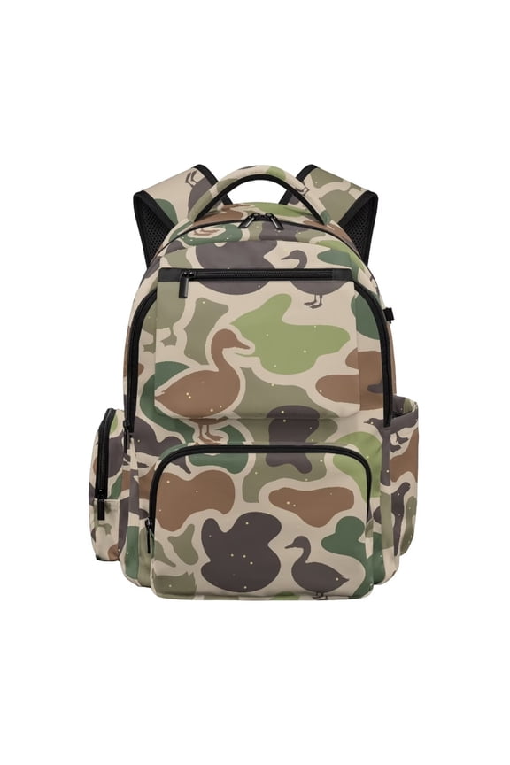 Camo Hunting Duck Backpack Lovely Style School Bookbag for Age 12-18 Water Repellent Durable Backpack for Teens Travel & Daily