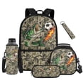 thumbnail image 1 of Aplkyhs Camo Hunting Fish Kids Backpack Set of 4 with Lunch Box Pencil Case and Water Bottle Carrier Includes Schoolbag with Front Pocket Elementary School Girls, 1 of 7