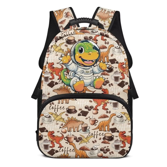 Aplkyhs Cartoon Dinosaur School Backpack for Boys Girls Ages 6-18 Ergonomic Padded Straps Large Multi-Compartment Bookbag for Elementary Middle High School Use