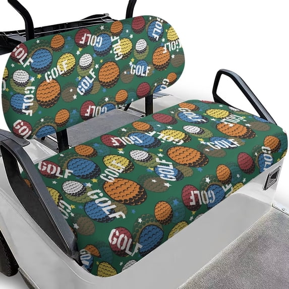 Aplkyhs Colorful Golf Pattern Club Car Seat Covers Breathable Golf Cart Back Seat Universal Golf Cart Seat Cover Club Car Seat Bottom and Backrest Cushion Golf Cart Accessories