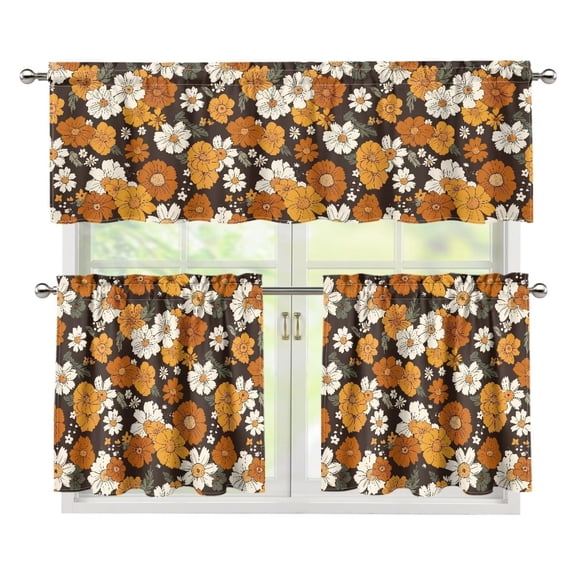 Aplkyhs Curtain Short Window Drape Panel Christmas Holiday Kitchen Curtain Privacy Street Window Curtains Total Room Darkening for Laundry Bathroom RV