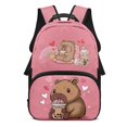 thumbnail image 1 of Aplkyhs Cute Capybara School Backpack for Girls Boys Students 6-18 Large Capacity Ergonomic Padded Adjustable Shoulder Straps for Elementary Middle High School Daily Use, 1 of 7