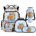 thumbnail image 1 of Aplkyhs Cute Capybara School Backpack Set 4Pcs with Lunch Box Pencil Case Water Bottle Holder with Strap Portable Lunch Bag for Elementary Primary Middle School Bookbag, 1 of 7