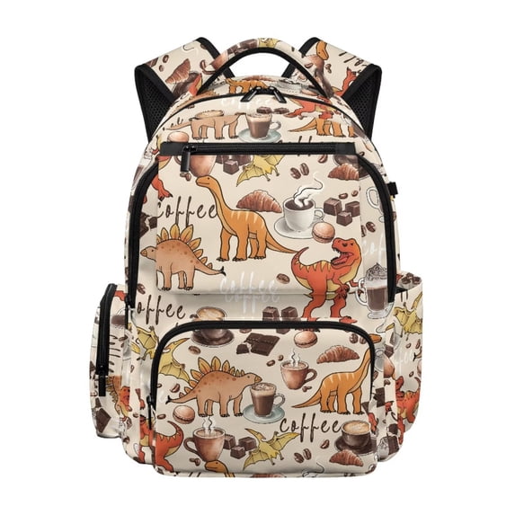 Aplkyhs Cute Dinosaur Backpack for Kids 6-12 Ergonomic Lightweight 17 Inch School Bag with Adjustable Straps for Elementary Outdoor
